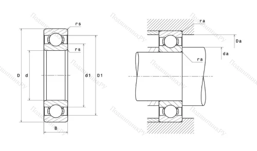 Высокотемпературный  подшипник 6212 F 604 от производителя  SNR