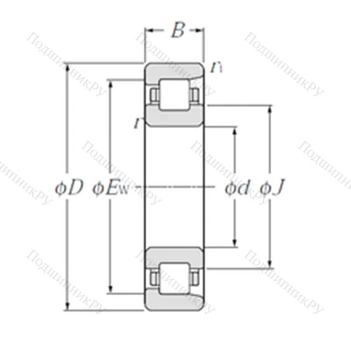 Подшипник роликовый радиальный NF 216