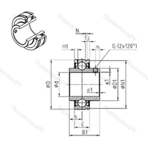 Подшипник шариковый радиальный CUC 209-28