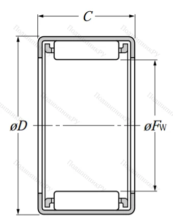 Игольчатый подшипник HK 1612 от производителя  NTN