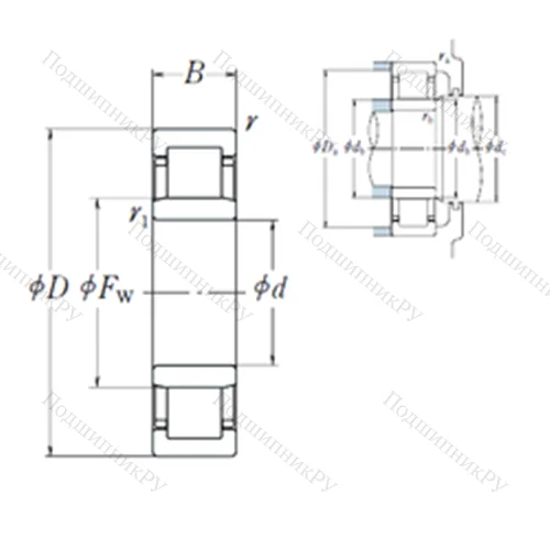 Подшипник роликовый радиальный NU 409 от производителя  NSK