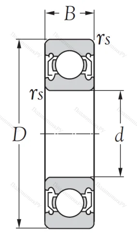 Однорядный шариковый подшипник R 24 ZZ от производителя  KSM