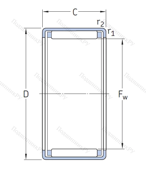 Игольчатый подшипник HK 6012