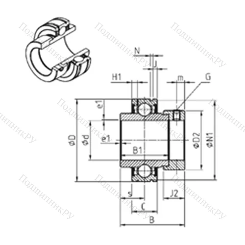 Подшипник шариковый радиальный CEX 205-16