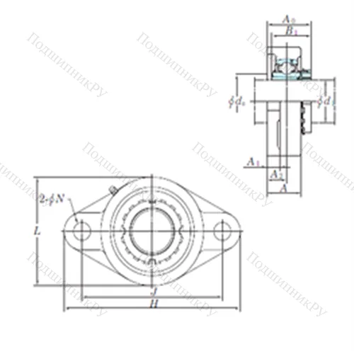 Подшипниковый узел шариковый радиальный UKFL 319