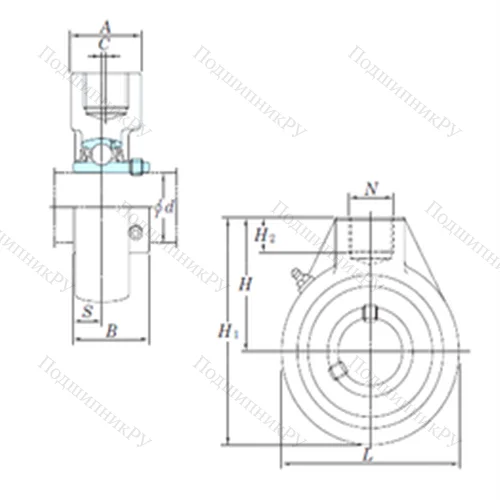 Подшипниковый узел шариковый радиальный UCHA 202-10