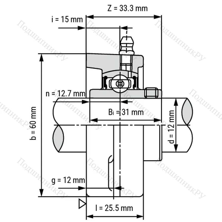 Подшипниковый узел SSUCFL 201 - Вал: 12 мм