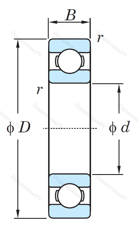 Однорядный шариковый подшипник 6019 CM