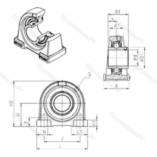 Подшипниковый узел шариковый радиальный UCPA 207