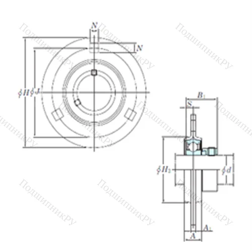 Подшипниковый узел шариковый радиальный SAPF 207-23