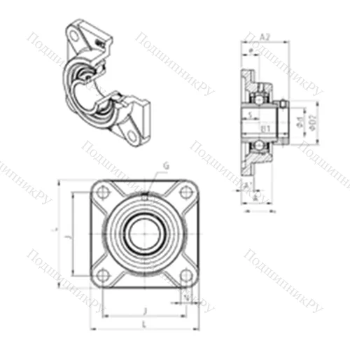 Подшипниковый узел шариковый радиальный EXF 215