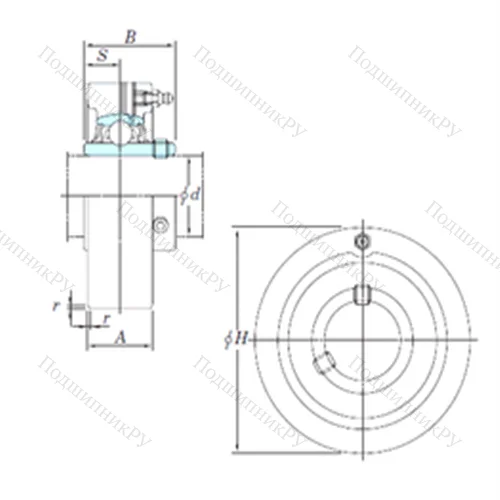 Подшипниковый узел шариковый радиальный UCC 202-10
