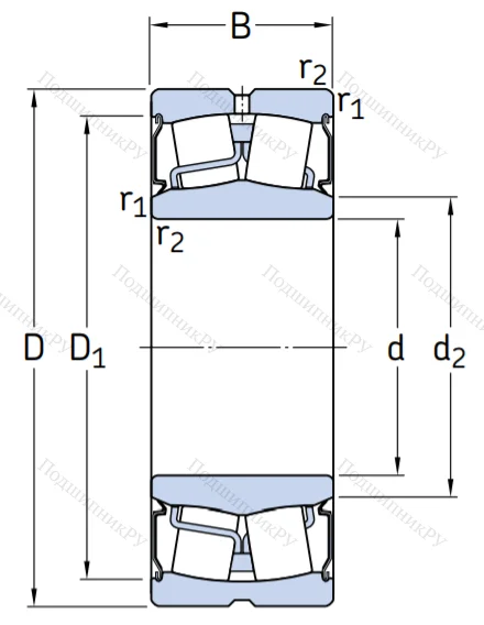 Сферический роликовый подшипник BS 2-2209-2RS/VT 143 (BS 2-2209-2RS/VT 143) от производителя  SKF