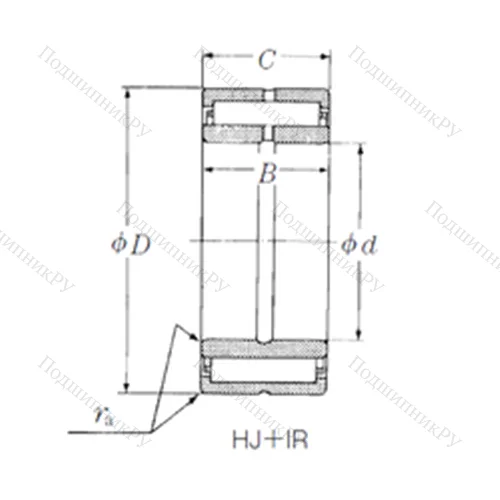 Подшипник игольчатый радиальный HJ-486024 + IR-404824