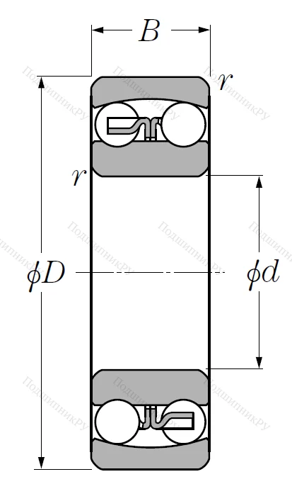 Двухрядный шариковый подшипник 1313 S