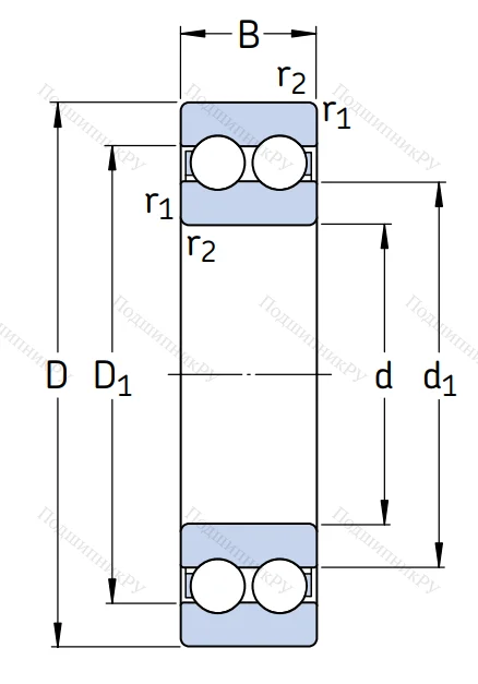 Двухрядный шариковый подшипник 4201 ATN 9
