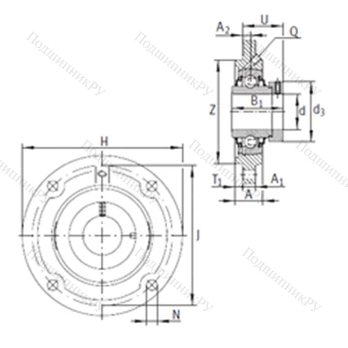 Подшипниковый узел шариковый радиальный RFE 25