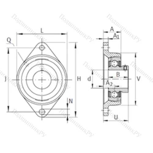 Подшипниковый узел шариковый радиальный PCJTY 1-3/16