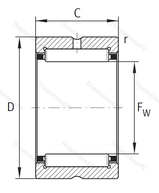 Игольчатый подшипник RNA 69/22 XL E