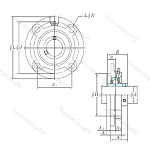 Подшипниковый узел шариковый радиальный UCFCX 11-36 от производителя  KOYO
