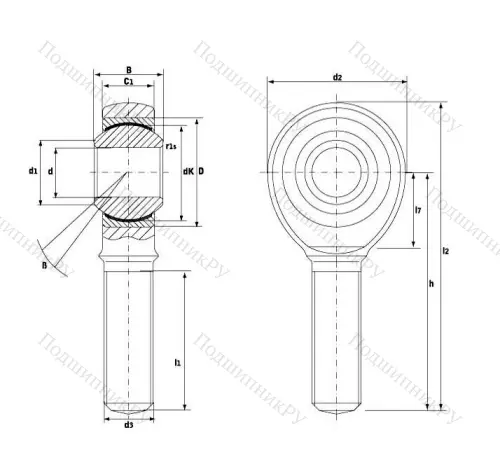 Шарнирная головка с наружной правой резьбой GAKR 8 PW A в Нижневартовске