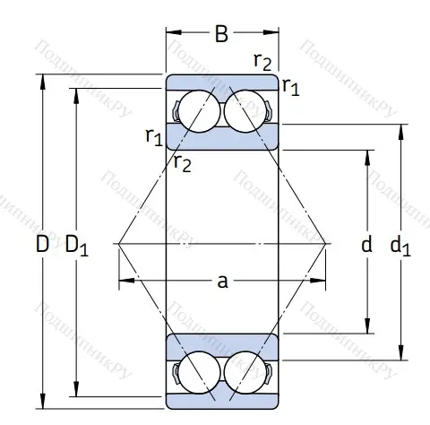 Двухрядный шариковый подшипник 3222 A