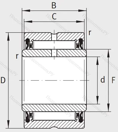 Игольчатый подшипник NA 4905 2RSR XL от производителя  INA
