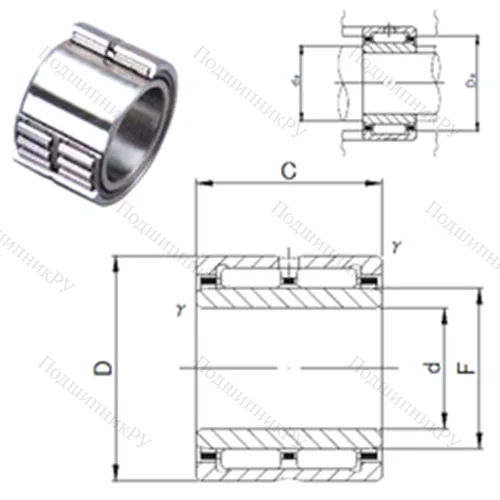 Подшипник игольчатый радиальный NA 6916