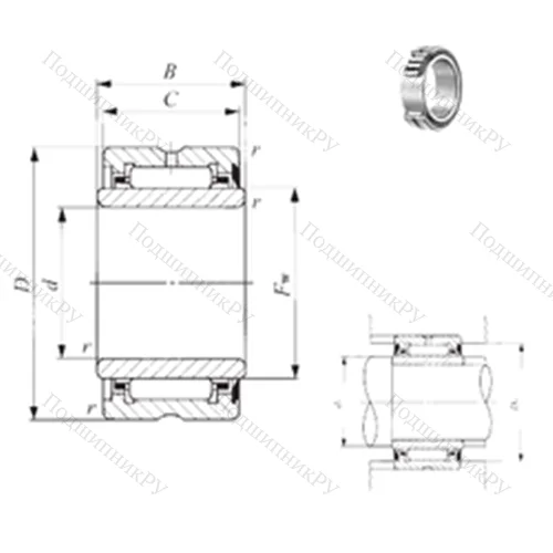 Подшипник игольчатый радиальный NA 4907U от производителя  IKO