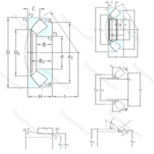 Подшипник роликовый упорно-радиальный 292/530EM