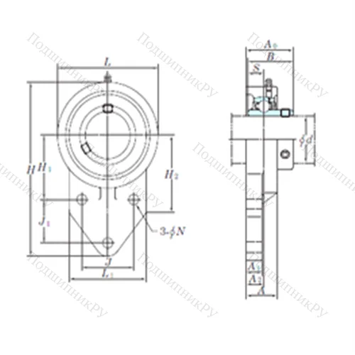 Подшипниковый узел шариковый радиальный UCFB 206