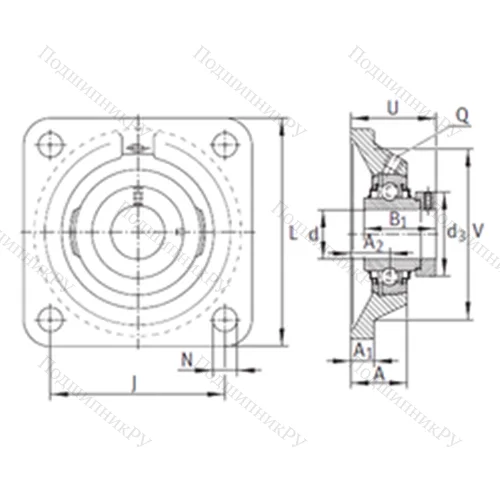 Подшипниковый узел шариковый радиальный RCJ 70