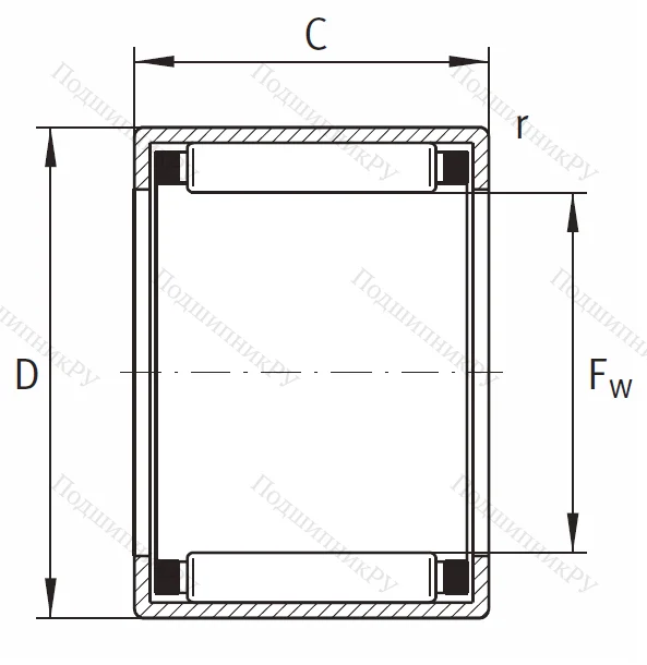 Игольчатый подшипник HK 2526