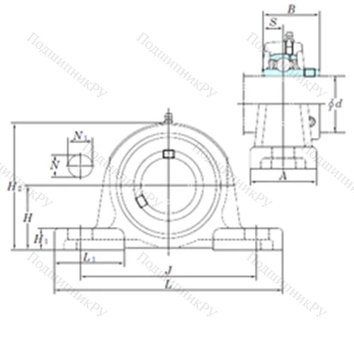 Подшипниковый узел шариковый радиальный UCP 204-12 от производителя  KOYO