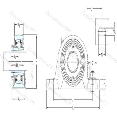 Подшипниковый узел шариковый радиальный SYJ 40 KF+HE 2308 от производителя  SKF
