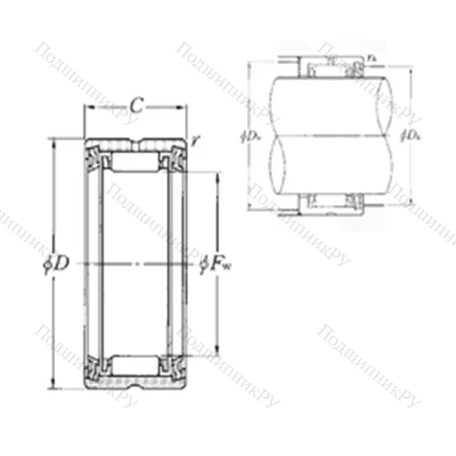 Подшипник игольчатый радиальный RNA 4909LL