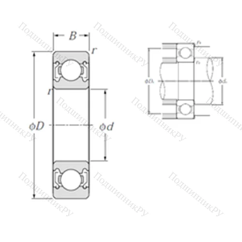 Подшипник шариковый радиальный 6321ZZ