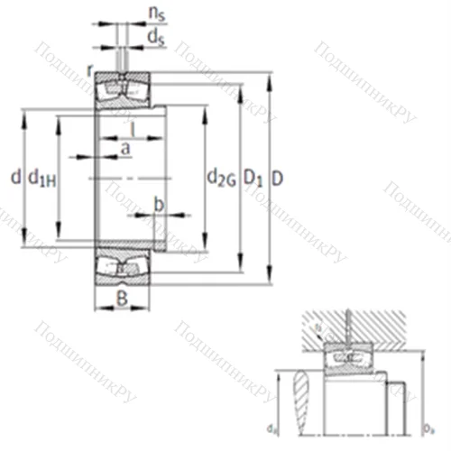 Подшипник роликовый радиальный самоцентрирующийся 23180-B-K-MB+AH 3180G