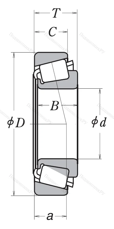 Конический роликовый подшипник 33109 (3007109)