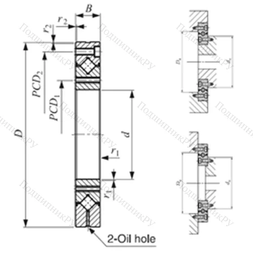 Подшипник роликовый упорно-радиальный с четырехточечным контактом CRBF 5515 AT UU