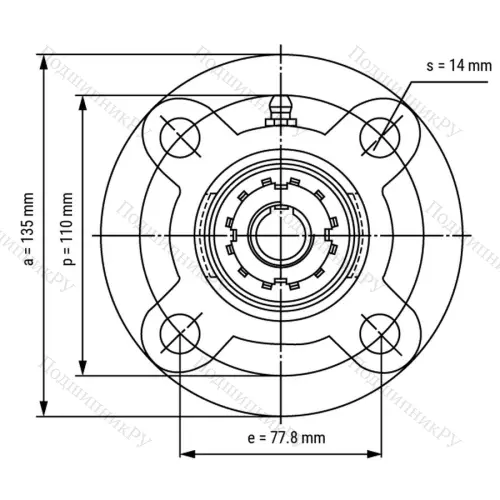 Подшипниковый узел UKFC 207+H 2307 - Вал: 30 мм от производителя  LPZ Подшипниковый узел UKFC 207+H 2307 - Вал: 30 мм от производителя  LPZ