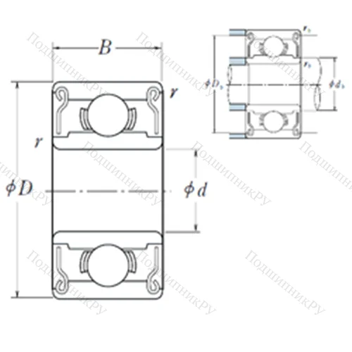 Подшипник шариковый радиальный MR 128ZZ