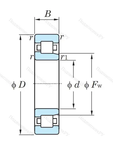 Роликовый цилиндрический подшипник NJ 2208 ETVP от производителя  KOYO
