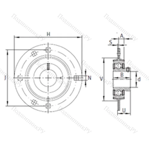 Подшипниковый узел шариковый радиальный RAY 20