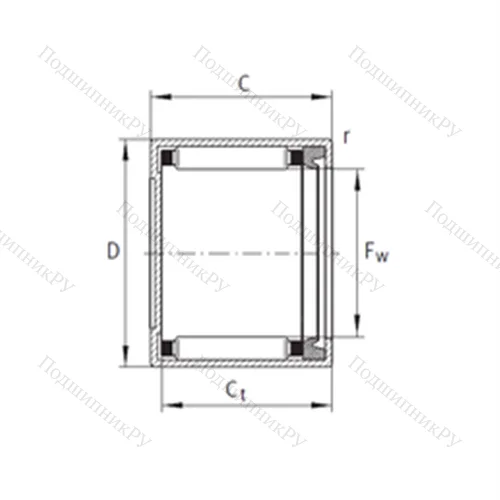 Подшипник игольчатый радиальный ВK 1414-RS от производителя  INA