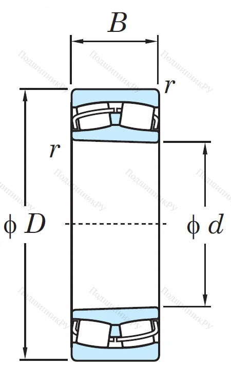 Сферический роликовый подшипник с конической посадкой на вал 22219 RZKW 33 C 3