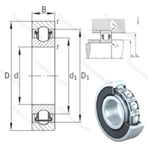 Подшипник с шариковыми роликами (ball roller) радиальный BXRE 303-2HRS