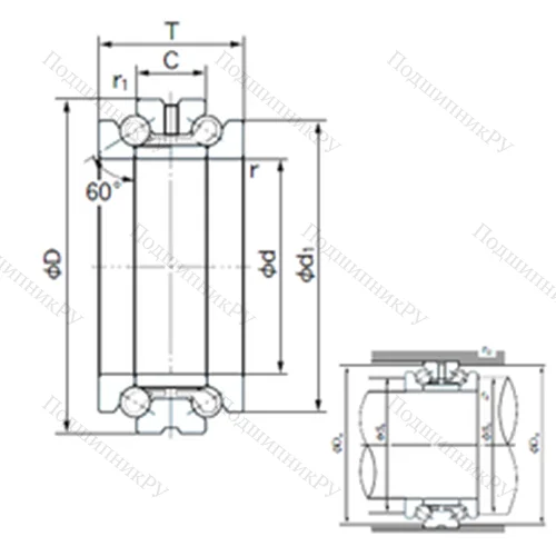 Подшипник шариковый упорно-радиальный 110TAD 20
