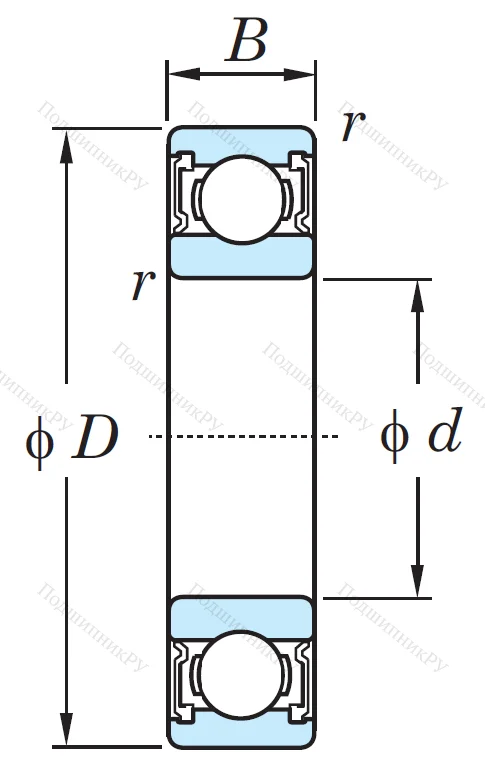 Однорядный шариковый подшипник 6017 2RS C 3