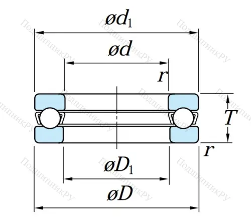 Упорный шариковый подшипник 51407 от производителя  KOYO